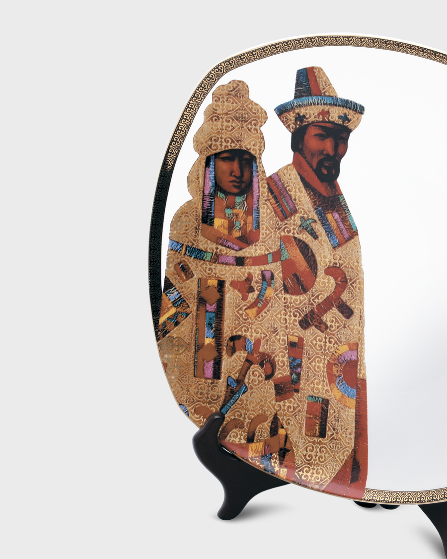 Декоративная тарелка Мужчина и Женщина из коллекции Казахи
